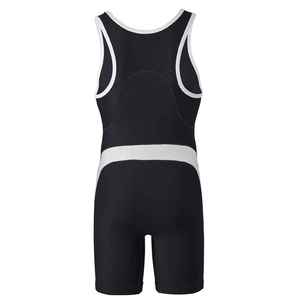 Wrestling <b>Singlet</b> for Men and <b>Women</b> Spandex/Polyester Breathable 200gsm Color Blocked with Short Sleeves Sublimation Print - Product Image 3