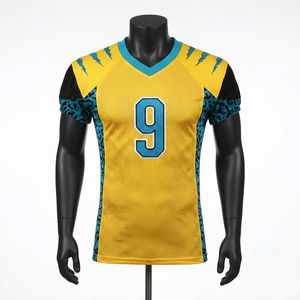 Custom Comfortable Stretchable Breathable Short Sleeve <b>Printed</b> 100% Polyester American <b>Football</b> Jersey Latest Style Team Fashion - Product Image 1