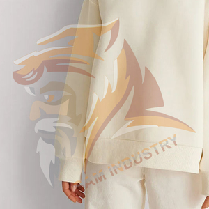 Sweat-shirt surdimensionné personnalisé 100 % coton uni pour homme, pull molletonné streetwear personnalisé, sweats-shirts surdimensionnés en coton pour femme - Product Image 3