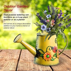 Regadera Decorativa de Metal con Forma de Girasol y Mariquita, Maceta para Plantas de Interior y Exterior, Jardinera Rústica, Decoración para el Hogar, Regalo - Product Image 5
