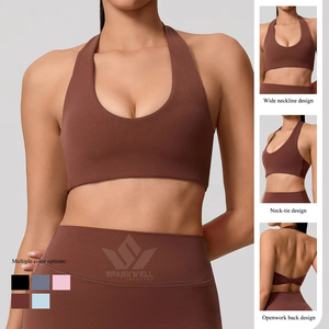 Ensemble de soutien-gorge de sport et short slim personnalisés pour femmes, séchage rapide, respirant, taille élastique, vêtements de sport pour la gym, le fitness et le yoga - Product Image 2