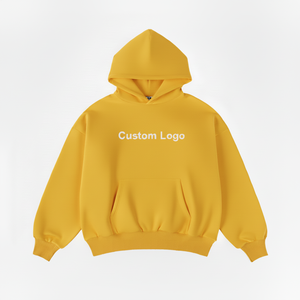 Fabrication de sweats à capuche personnalisés, style streetwear vintage, coupe oversize, bords bruts, broderie contrastante sur le côté, en coton délavé à l'acide - Product Image 5