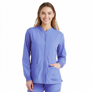 Chaqueta Médica Unisex de Punto con Cierre y Bolsillos, Manga Larga, Transpirable y Cómoda, Uniforme de Enfermería - Product Image 1