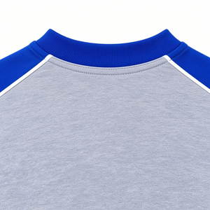 Camiseta Zeta Grey Premium para Mujer, Color Azul Rey Jaspeado, con Paneles Laterales, Apliques de Letras Griegas, Cuello Redondo, Manga Corta, para Verano - Product Image 6