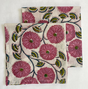 Serviette de table jetable personnalisable en coton imprimé à la main, motif floral, écologique, style américain, pour fête - Product Image 4