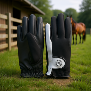 Equestrian Horse Riding Gloves Synthetic Leather Touchscreen Compatible Hook Loop Closure Firm <b>Grip</b> Durable <b>Control</b> Women's - Product Image 3