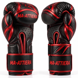 Guantes de Boxeo Personalizados para Adultos, Negros, Rojos y Blancos, con Estampado, para Entrenamiento y Sparring, Fabricante OEM, Venta al Por Mayor, Deportes para Adultos - Product Image 2
