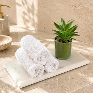 Plateau de service en marbre naturel de luxe, plateau décoratif en pierre pour la décoration de la maison, cuisine, table à manger, table basse, coiffeuse, salle de bain - Product Image 3