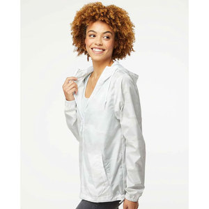 Chaqueta Cortavientos Ligera con Capucha para Hombre, Blanca, Impermeable, Plegable, con Cierre Completo - Product Image 5