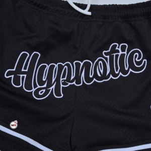 Jupe de sport noire en maille pour femme, taille élastique avec cordon de serrage, imprimé lettres brodées, respirante, style mini été, vente en gros - Product Image 5