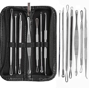 Extractor de Puntos Negros y Espinillas de Acero Inoxidable Natural, Herramienta 2 en 1, Chapado en Oro, para Eliminar Acné - Product Image 6