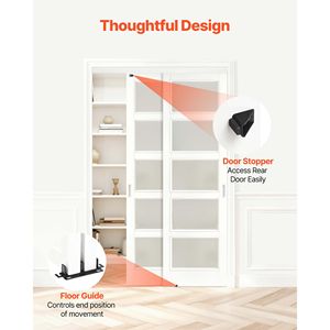 Kit Hardware per Porta Scorrevole a Doppia Guida in Lega di Alluminio 4 Piedi, Installazione Facile, Scorrimento Fluido e Silenzioso, Qualità Premium - Product Image 5