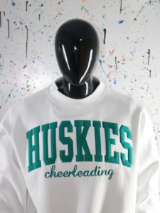 Sudaderas HUSKIES con cuello simulado, 450 GSM, nombre personalizado, bordado en aplique, corte holgado, 100% algodón, felpa francesa. - Product Image 1