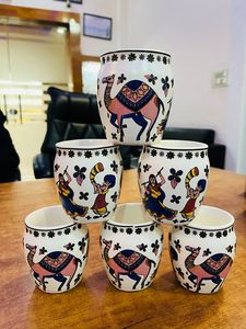 Oriental Ceramic <b>Mug</b> <b>Set</b> With Cartoon Design For Party Gift Reusable Drinkware - Product Image 2