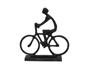 Estatua Moderna Abstracta de Ciclista en Aluminio, Escultura Minimalista de Ciclista con Acabado en Hierro, Figura Decorativa para Hogar u Oficina - Product Image 4