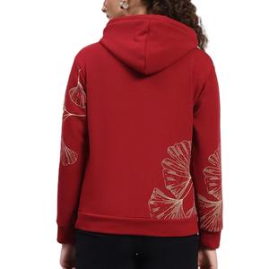 Haut à manches longues décontracté pour femme, imprimé et à motifs, style hiver, nouveau modèle, sweat à capuche en tissu éponge doublé, vente en gros - Product Image 2
