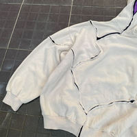 Erkek Yüksek Kalite %100 Pamuk Kışlık Büyük Beden Eskitme Görünümlü Kapüşonlu Sweatshirt Karikatür Desenli Günlük Sokak Giyim Tarzı Özel Tasarım