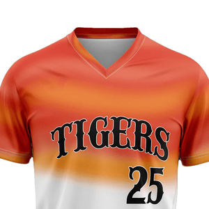 Maillot de baseball unisexe à col en V personnalisé 2026, avec lettres imprimées et brodées, sublimation, respirant, pour softball - Product Image 6
