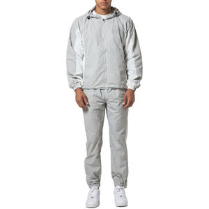 Custom Women's Polyester Windbreaker <b>Jacket</b> and Shorts men's T-shirt Set Full Zip-Up Nylon Windbreaker Suit - Product Image 1