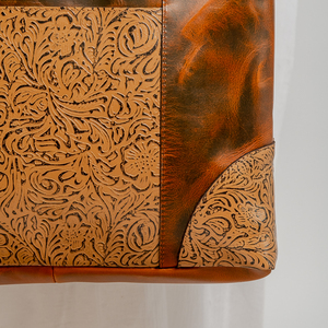 Bolso de mano de cuero de alta calidad para mujer, con diseño de flores en relieve, pintado a mano, a la moda, bolso tote individual. - Product Image 6