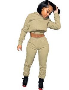 ชุดวิ่งสำหรับผู้หญิงชุดวอร์มผ้าฝ้ายเอวยางยืดสีพื้นระบายอากาศพิมพ์ลายได้ตามต้องการ - Product Image 3