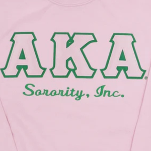 เสื้อสเวตเตอร์คอกลมสีชมพู AKA Sorority Inc ปักตัวอักษรกรีก เสื้อสวมหัวผู้หญิง สีชมพู - Product Image 5