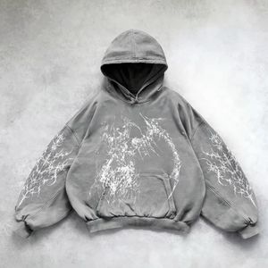Custom Maroon Unisex Oversized Graphic <b>Zip</b> <b>Up</b> Hoodie Heavyweight Fleece Sweatshirt Tribal Spider Web Streetwear <b>Jacket</b> Hoodies - Product Image 6