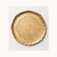 Assiette de Présentation Métallique Écologique et Élégante avec Logo Personnalisé - Décoration de Table de Luxe pour Mariages et Événements