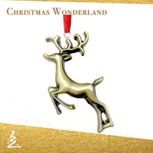 Décoration de Noël et du Nouvel An de qualité supérieure, unique, en métal, renne volant, bonhomme de neige, flocon de neige, ornement d'arbre à 3 couches, vente en gros - Product Image 1