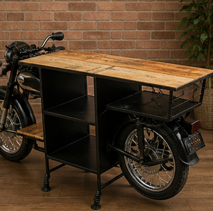 Industrial Solid Wood <b>Bar</b> Set with Foldable <b>Bar</b> <b>Stool</b> Water Resistant & Eco-Friendly on Wheels for Hotels - Product Image 2