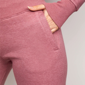Women Pink Hooded Crop Top <b>Tracksuit</b> Set Full Length Pants Solid Color Casual Autumn Wear Breathable Spandex Cotton Material - Product Image 6