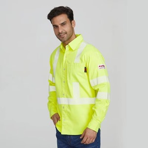 Chemise de travail haute visibilité à manches longues pour hommes, en polyester réfléchissant, pour travaux en extérieur - Product Image 3