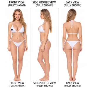 Regal Three Women Custom Logo Print Halter Bikini Bra Soft Stretch Triangle Swimwear Top Lightweight Women Pool Swimming Bikini - Product Image 5