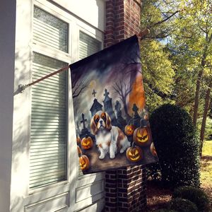 Cavalier Spaniel Spooky Halloween poste de porche grande decorativo patio Banner poliéster casa tamaño pared colgante ilustraciones - Product Image 2