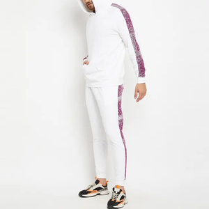 Ensemble de survêtement imprimé uni pour adulte, style streetwear, avec sweat à capuche et pantalon de jogging, idéal pour l'hiver, 100% coton - Product Image 4