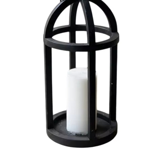 Lanterne à bougie en métal de qualité supérieure, personnalisable, vente en gros, portable, écologique, finition noire brillante, idéale pour les mariages - Product Image 1