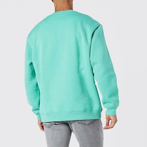 Pull en molleton 100 % polyester pour homme, col montant, couleur unie, coupe classique, décontracté, avec fermeture éclair, pour l'hiver, tricoté, manches longues, effet délavé, doux - Product Image 3