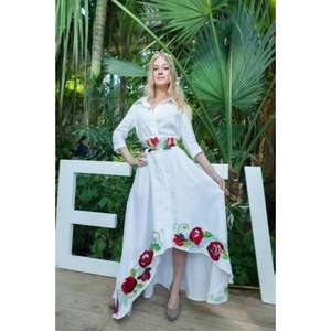 Vestido Maxi de Cintura Natural Ecológico y Elegante para Mujer, Ropa de Boutique de Lujo 100% Algodón, Personalizable para Verano, Venta al Por Mayor - Product Image 3