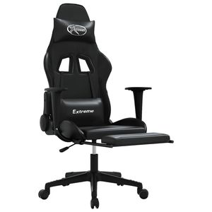 เก้าอี้เล่นเกมหนังเทียมสีดำปรับระดับได้พร้อมวัสดุไม้อัดโลหะที่ทนทาน - Product Image 6