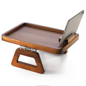 Bandeja de almacenamiento tallada en madera, diseño moderno, forma rectangular, fácil de limpiar, para sofá - Product Image 1