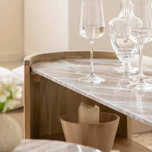 โต๊ะกาแฟทรงวงรี แวนดาน่า แอสตัน เครสต้า ทำจากไม้มะม่วงและหินอ่อน - Product Image 3