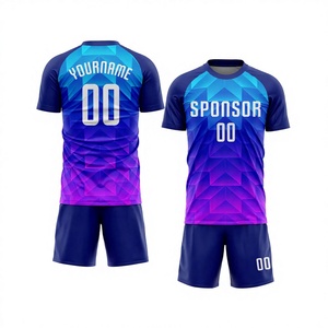 Ensemble de maillots de football respirants pour hommes, nouvelle saison, uniformes, chaussettes, 100% polyester, impression numérique, nom d'équipe personnalisé - Product Image 1