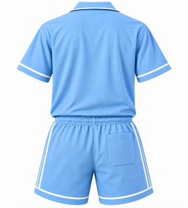 Conjunto de Pijama de Satén para Mujer, Bonito y Elegante, de Dos Piezas, Manga Corta, con Ribete en Contraste, Botones, Talla Única, Top y Pantalones Cortos - Product Image 4