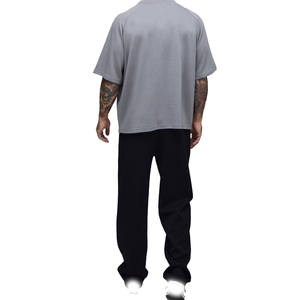 Camiseta de Cuello Redondo de Algodón Liso con Hombros Caídos de Corte Relajado para Producción de Marca Privada, Camisetas Transpirables para Hombre al por Mayor OEM - Product Image 2