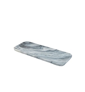 Tabla de Servir Larga de Mármol Marrón Premium, Bandeja Delgada de Piedra Natural, Tabla de Servir de Lujo para Comedor, Bandeja Elegante para Exhibición en Mesa, Hecha a Mano - Product Image 5