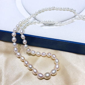 Collier de perles d'eau douce avec fermoir à boucle en argent massif, chaîne à maillons de homard, 4-7 mm, dégradé rose blanc, S925, nouveau, norme métrique - Product Image 4