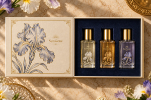 Boîte de découverte de parfum personnalisée en forme de livre à charnières, couleur ivoire irisé - Product Image 2