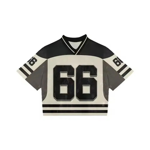 Maillot de football américain personnalisable en mesh avec impression sublimée tendance, manches courtes, logo brodé OEM - Product Image 3