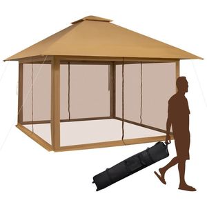 Gazebo Istantaneo Pop-up 13 x 13 Piedi con Pareti Laterali in Rete, Pratico Gazebo Pergola Istantaneo - Product Image 4