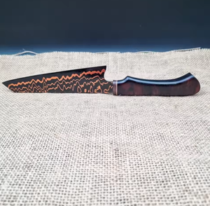 Couteau de cuisine LEGACY BLADES, artisanal de luxe, en acier damas cuivré, manche ergonomique en bois, ambidextre, couteau professionnel moderne - Product Image 2